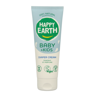 Happy Earth Crema de pañal con zinc para bebés y niños 75 mililitros