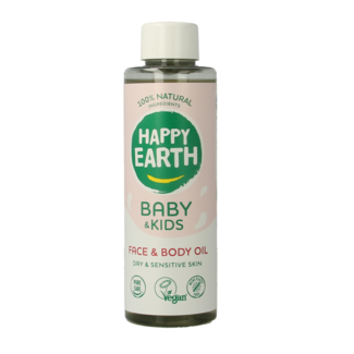Happy Earth Olio Viso e Corpo per Neonati e Bambini 150 Millilitri