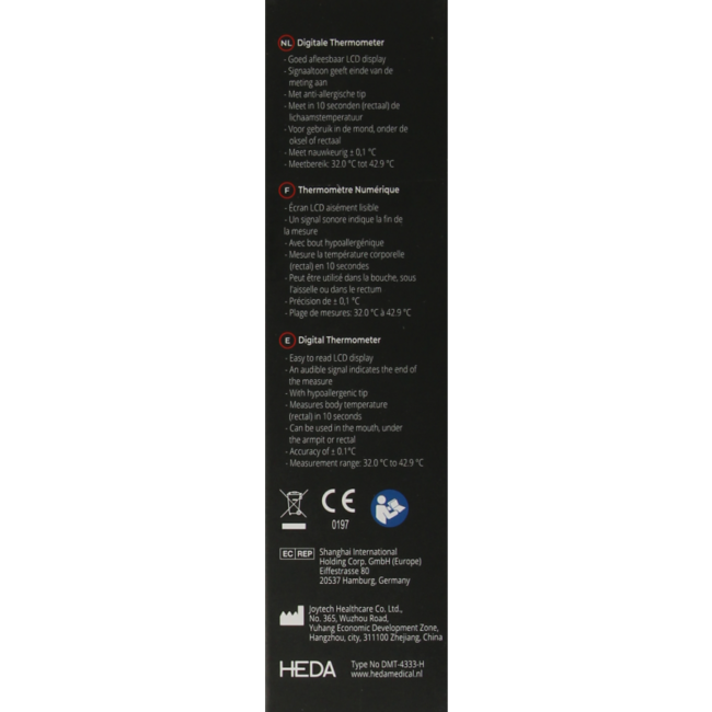 HEDA Thermometer luxe 10 seconden 1 Stuks