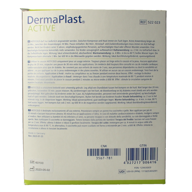 Dermaplast Active chaud & froid 12 x 19 1 pièce
