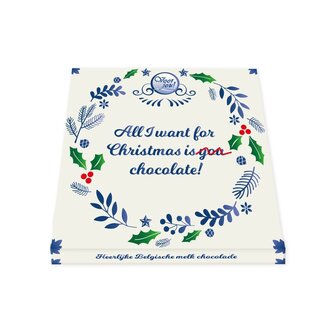 Voor Jou! Voor Jou! Wensreep Delftsblauw Kerst all I want 90 Gram