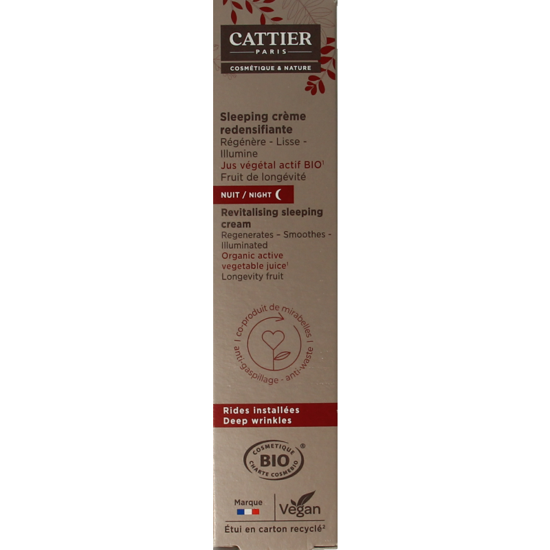 Cattier Sleeping Cream Redensificante Antiarrugas 50ml