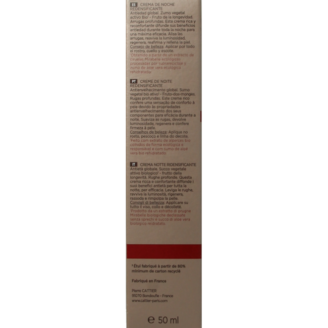 Cattier Nachtcreme revitalisierend 50 Milliliter