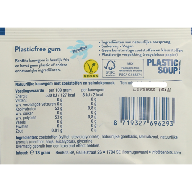 Pojedyncza paczka gum do żucia Salmiak 18 gramów