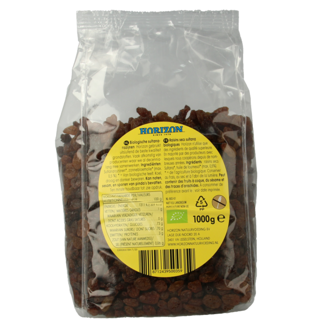 Horizon Pasas sultanas ecológicas 1 kg