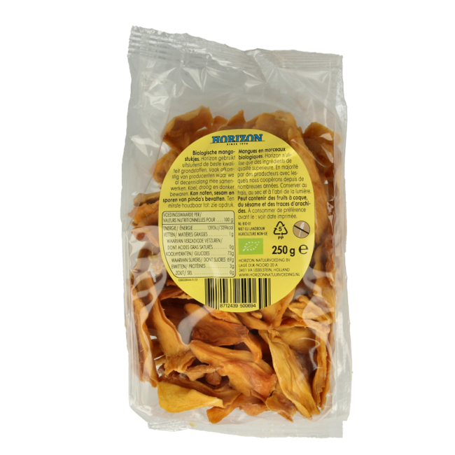 Organic mango pieces 250 grams