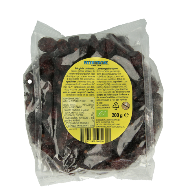 Organic cranberries 200 Gram