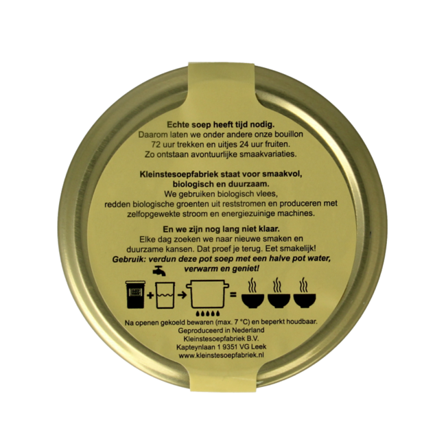 Zoete aardappelsoep met lokale bonen en kombu bio 400 Milliliter