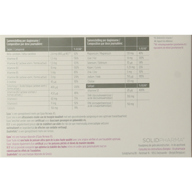 Pregnalia 30 comprimés & 30 capsules molles 60 pièces