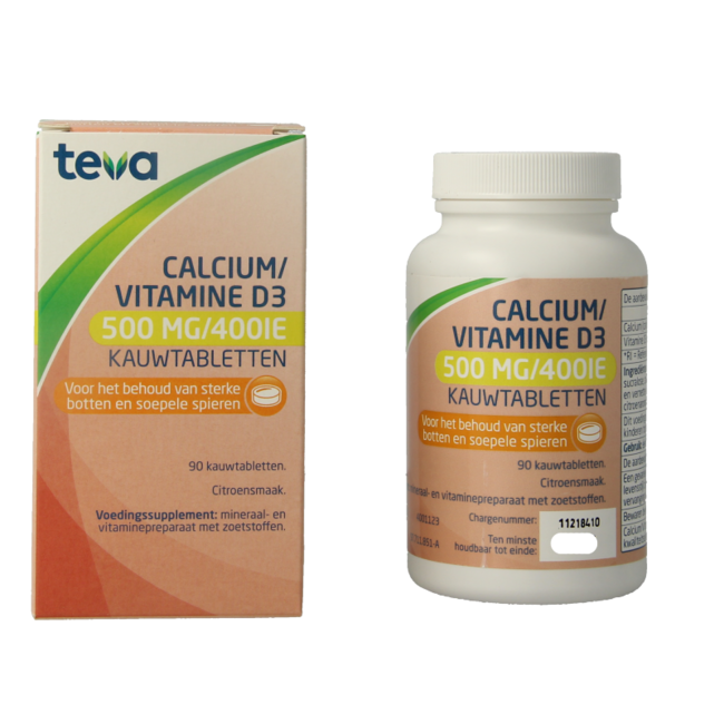 Calcium / vitamine D 500mg / 400IE 90 Kauwtabletten