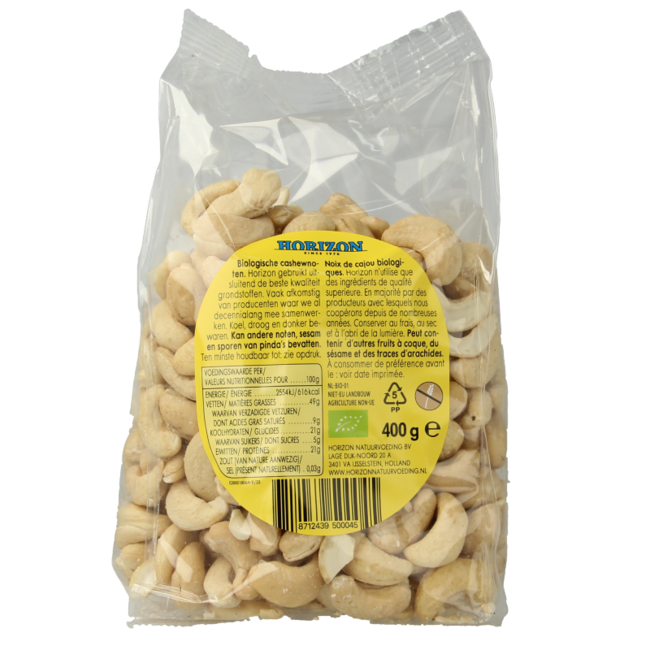 Organic whole cashew nuts 400g