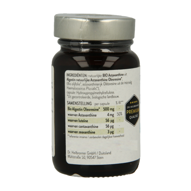 Kompleks Astaksantyny Dr Heilbronner 4mg wegański bio 30 Kapsułek