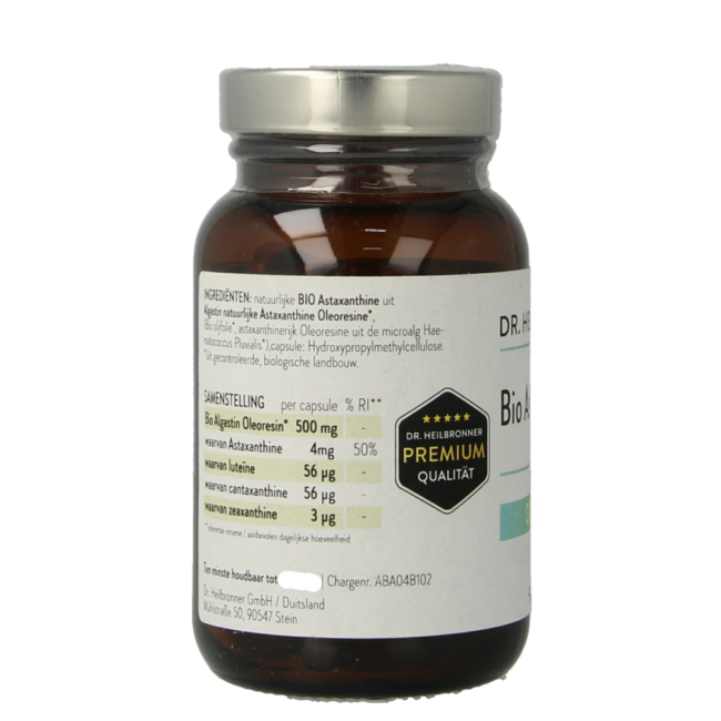 Kompleks Astaksantyny Dr Heilbronner 4mg, wegański, bio, 90 kapsułek