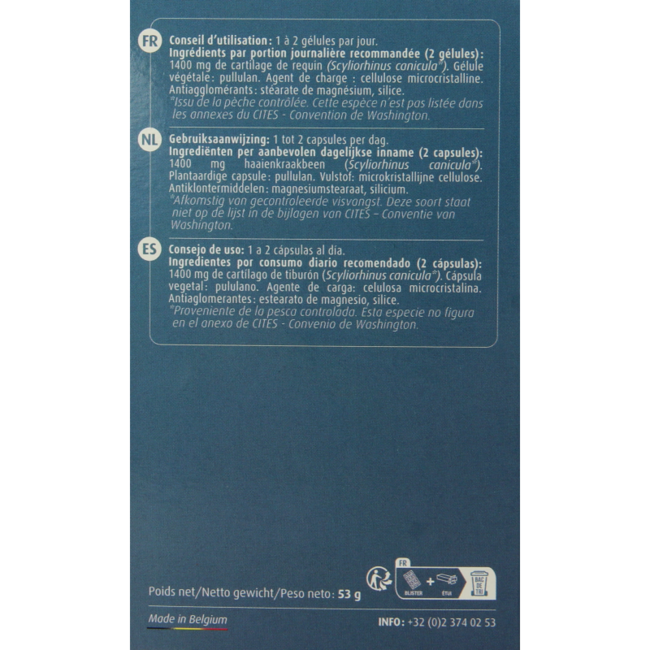 Trenker Cartilage de requin 60 gélules