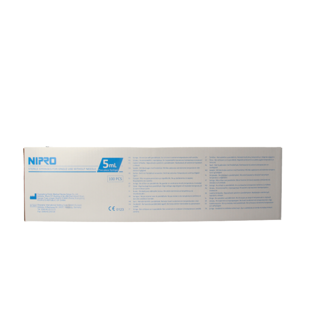 Nipro Injektionsspritze 2-teilig 5 ml Luer-Slip exzentrisch 100 Stück