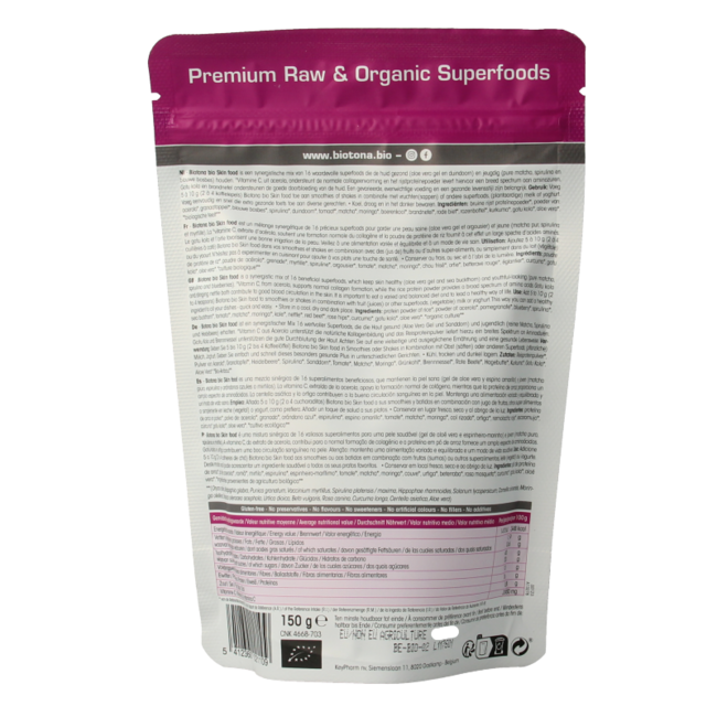 Biotona Skin food raw powder organic 150 Gram