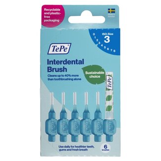 TePe Cepillos interdentales original azul 0,6mm talla 3 6 unidades