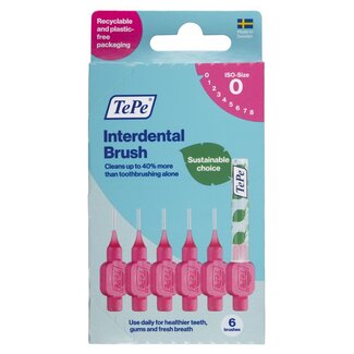 TePe Cepillos interdentales original rosa 0,4mm talla 0 6 Unidades