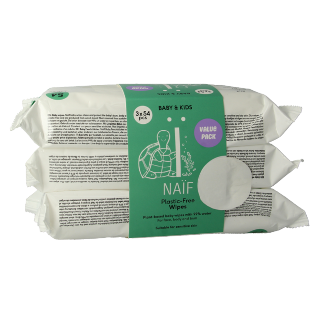 Baby & kids plastic-free wipes 3-pack 3 pieces