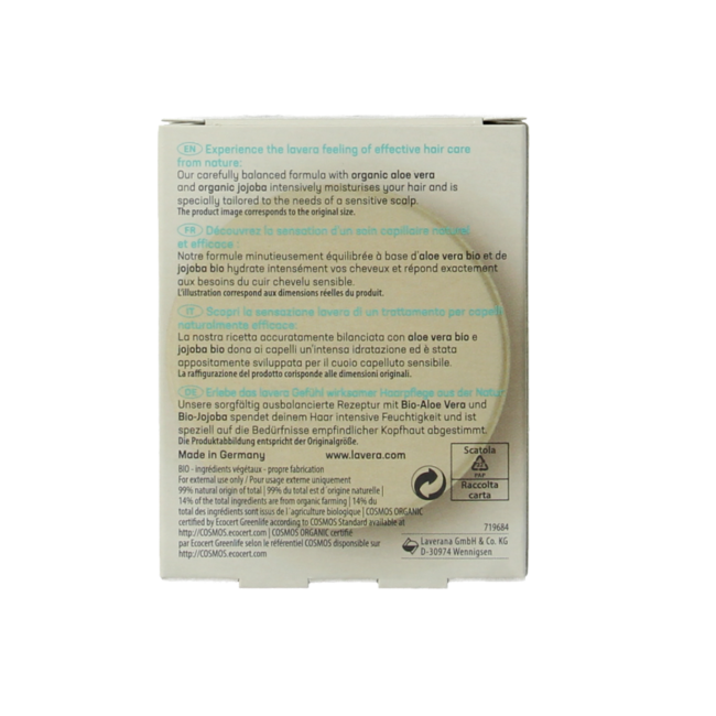 Lavera Champú sólido basis sensitiv moisture & care 50 gramos