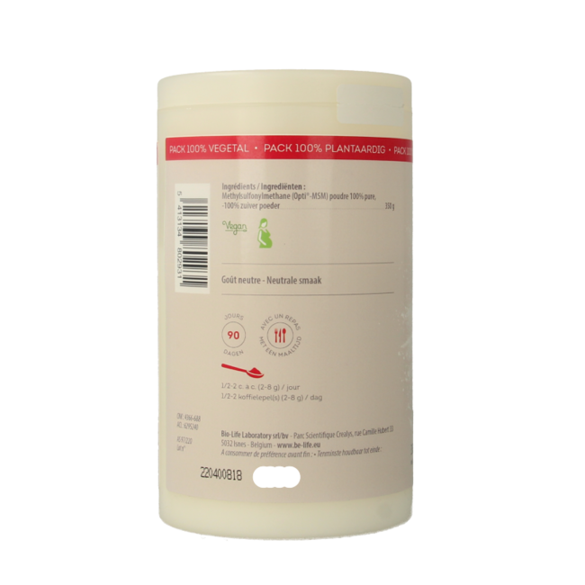 Be-Life Opti-MSM en polvo 350 Gramos