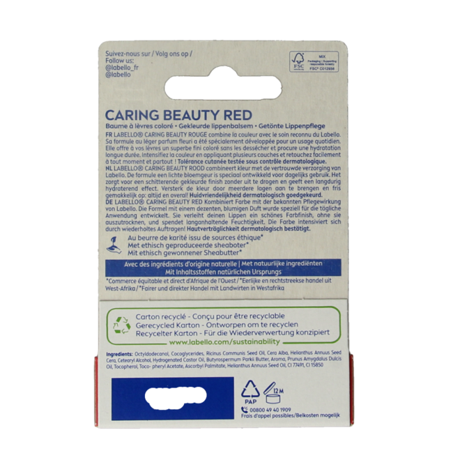 Labello Caring Beauty Red 4,8 Gramm