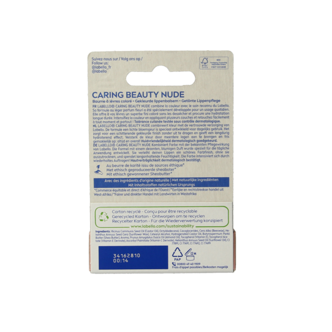 Labello Caring beauty nude 4,8 gramos