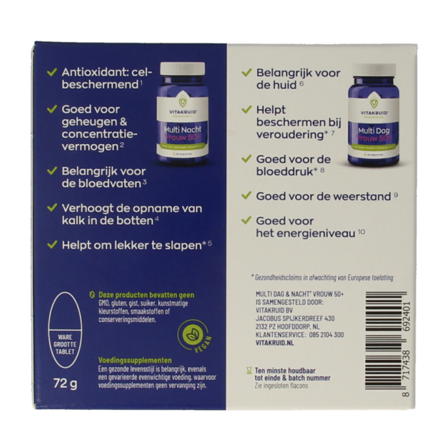 Multi dag & nacht vrouw 50+ 2 x 30 tabletten 60 Tabletten