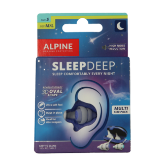 Alpine Zatyczki do uszu Sleepdeep, zestaw wielorozmiarowy, 2 pary