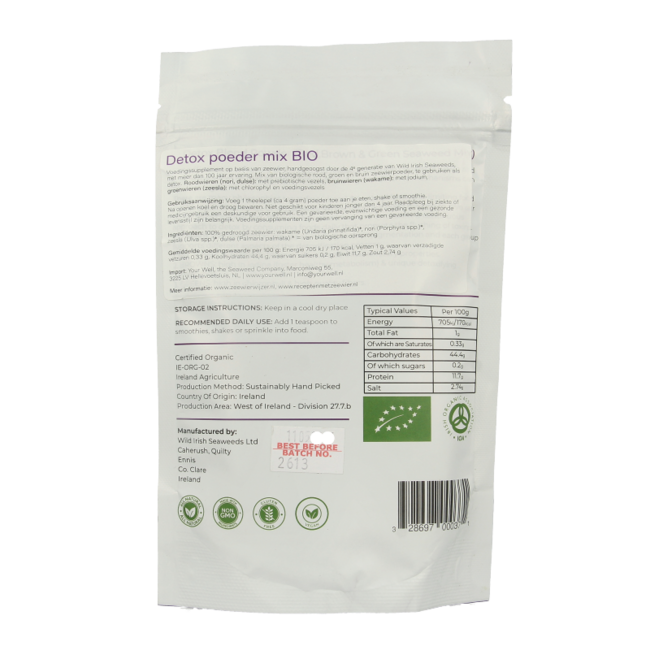 Wild Irish Detox zeewier poeder mix bio 225 Gram