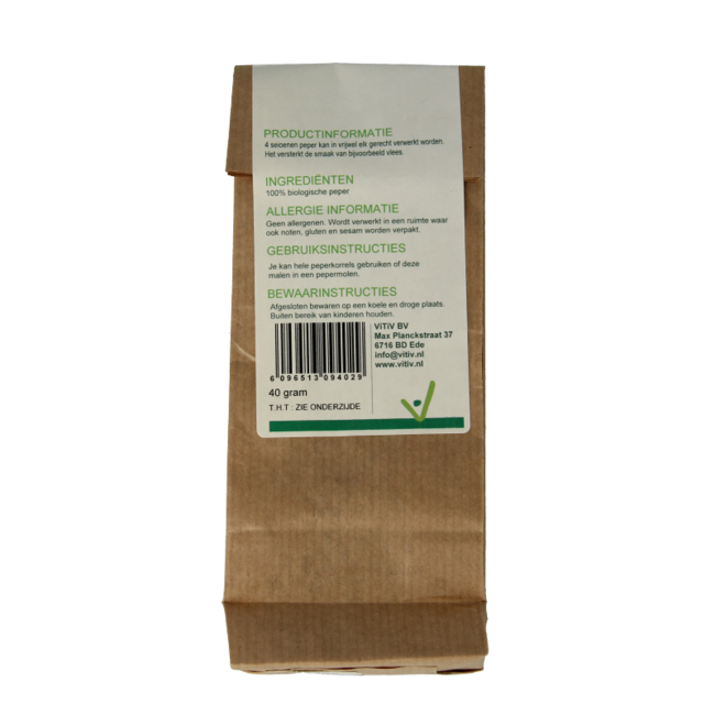 Vitiv Peppercorns 4 Seasons Organic 40 Gram