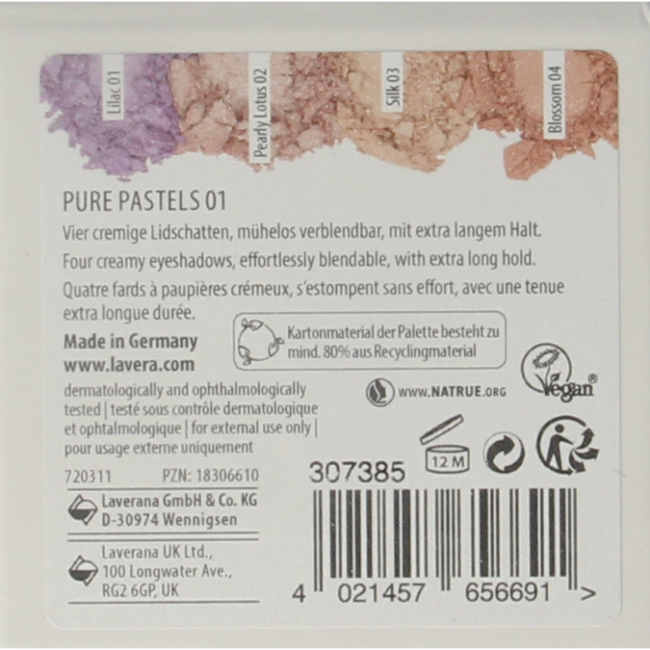 Lavera Signature Colour Lidschatten Pure Pastels 01 Bio 1 Stück