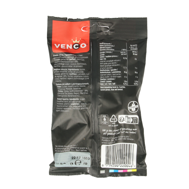 Venco Menthol cross liquorice 120 Gram
