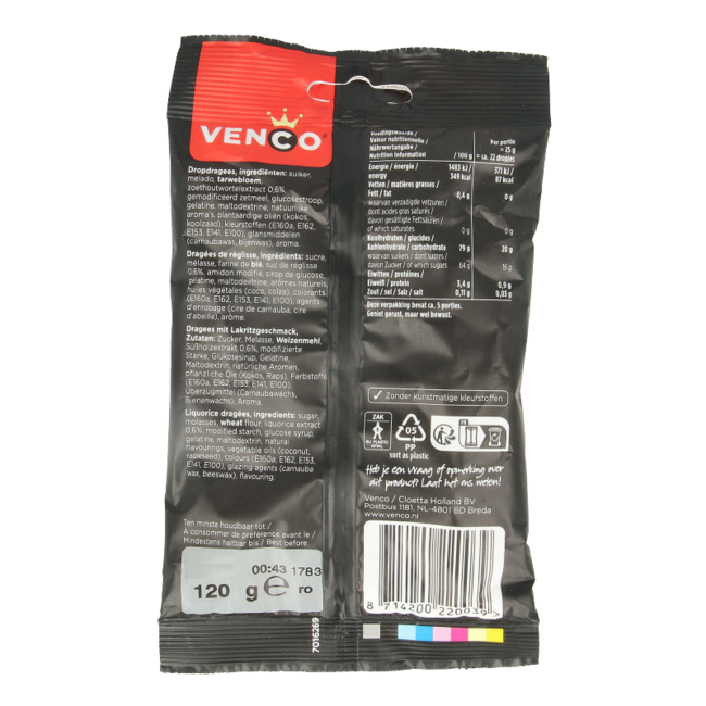 Venco Coloured Liquorice 120g