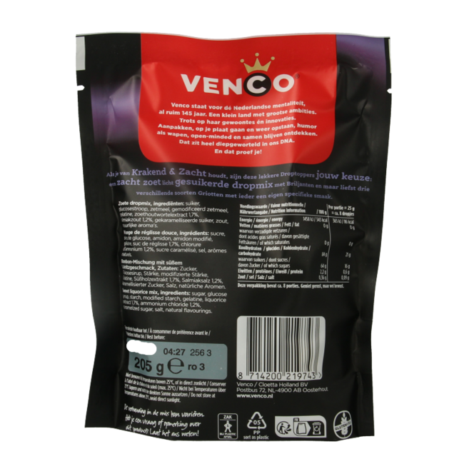 Venco Droptoppers crunchy & soft 205g