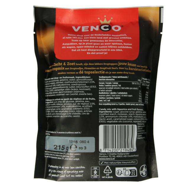 Venco Dropstoppers zacht & zoet 215 Gram