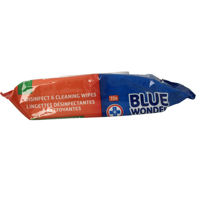 Salviette Blue Wonder Disinfettanti e Detergenti 72 Pezzi