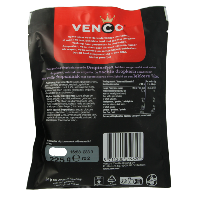 Venco Droptoefjes 225 Gramm