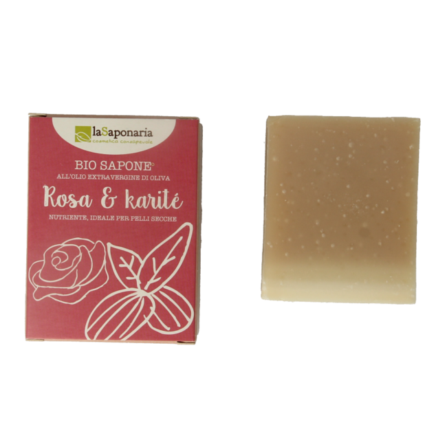 La Saponaria Seife Rose Sheabutter Bio 100 Gramm