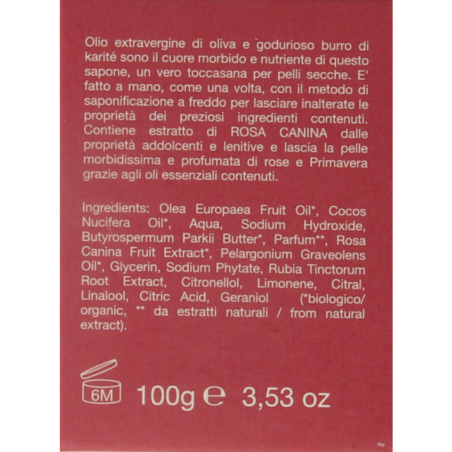 La Saponaria Rose & Shea Butter Organic Soap 100 Gram