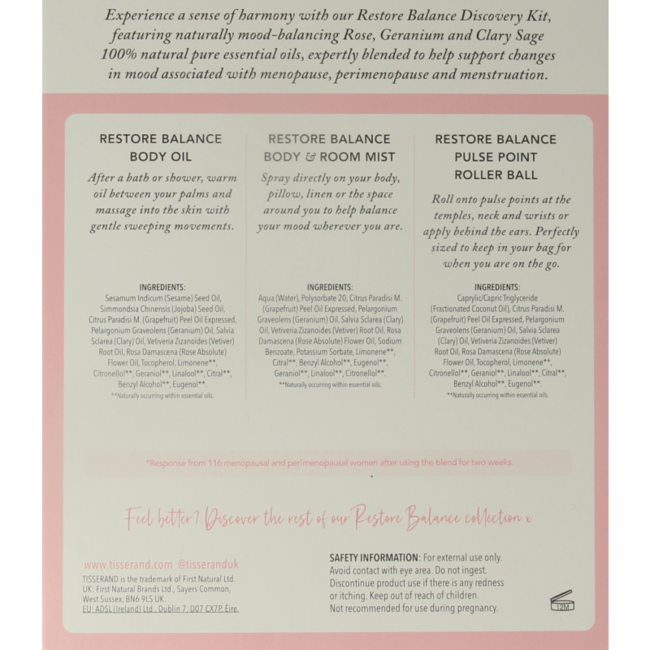 Kit scoperta Tisserand Restore Balance 1 Set
