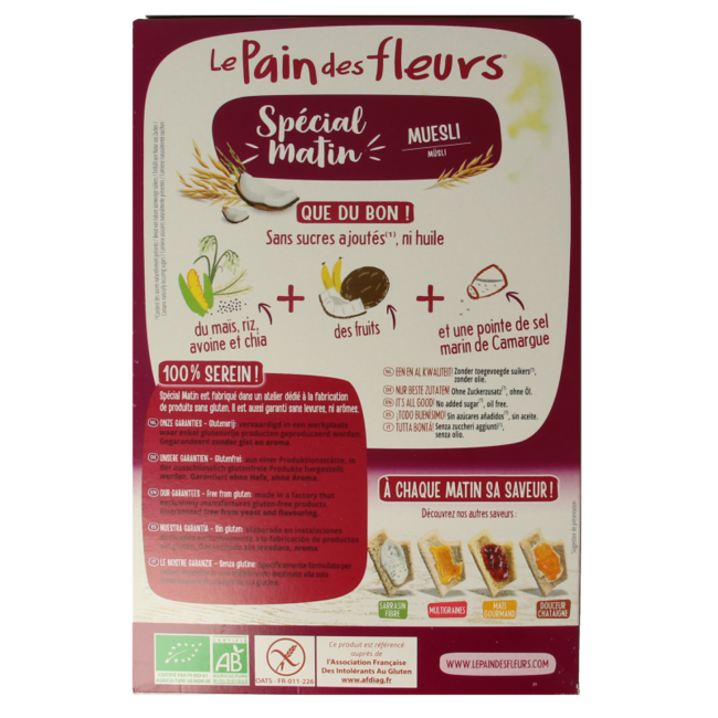Pain Des Fleurs Special matin muesli breakfast crackers organic 230 Gram