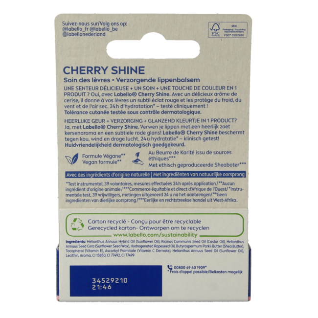 Labello Cherry blíster 4,8 gramos
