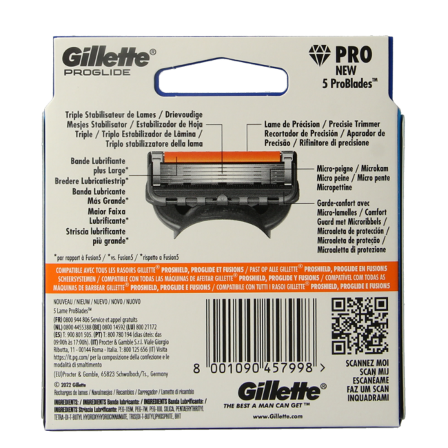 Gillette Fusion Proglide - 6 pièces