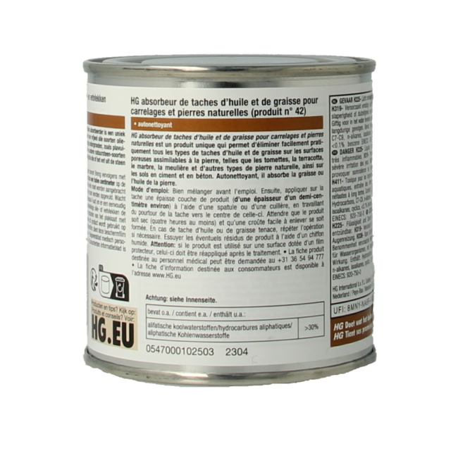 Assorbitore di Macchie di Olio e Grasso HG 250 Millilitri