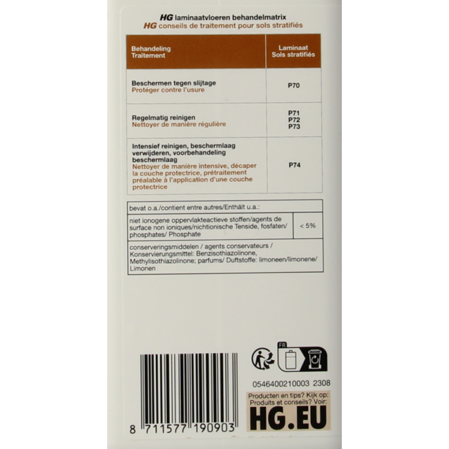 Detergente HG per Laminato Brillante 1 Litro