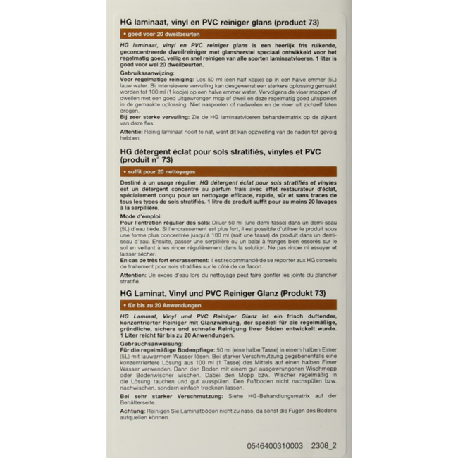 HG Laminatreiniger Glanz 1 Liter