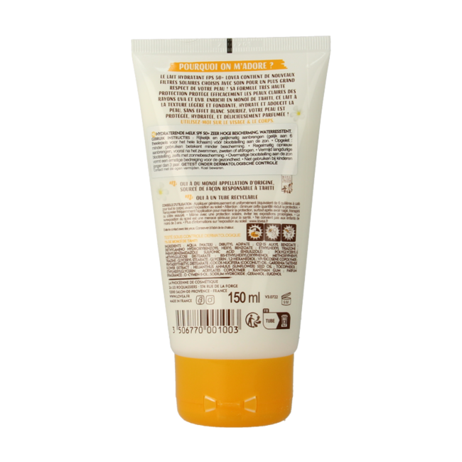 Lovea Feuchtigkeitsmilch SPF50+ 150 Milliliter