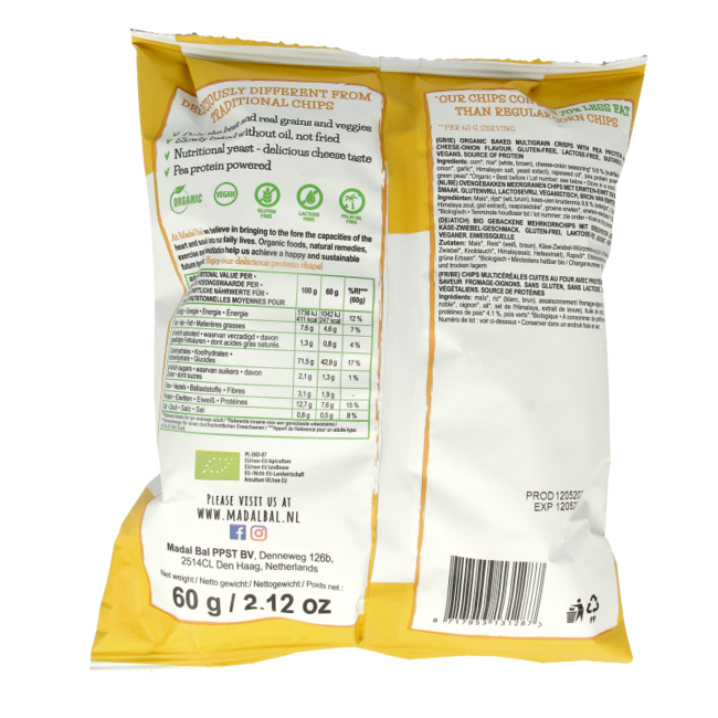 Chips proteicos de queso bio 60 g