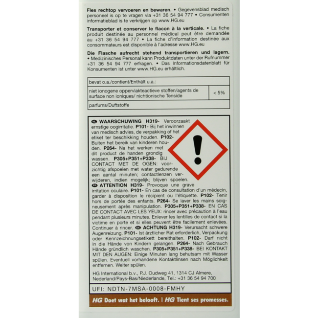 HG Nettoyant pour Parquet 1 Litre